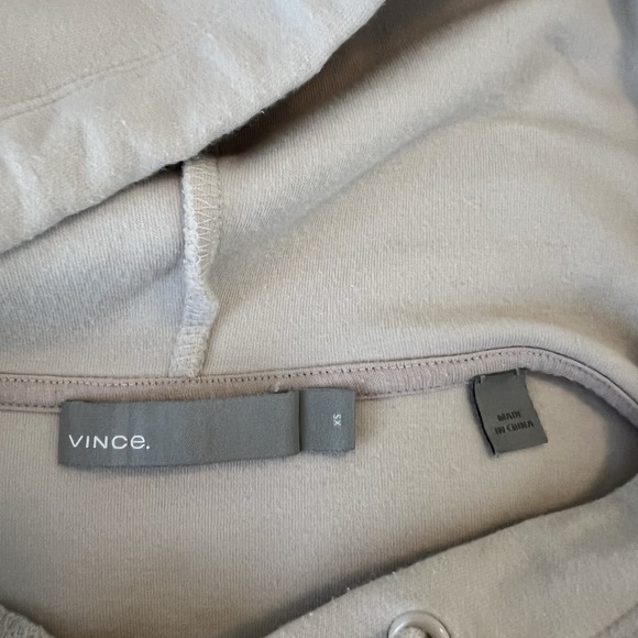 Vince cinch back Cropped Hoodie women's X small Sweatshirt Casual Sandstone - Picture 9 of 13